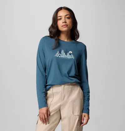 Columbia Ruby Springs T-shirt Womens Everblue Graphic Jersey Everyday Kfc903 In Blue