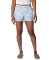 Columbia Sandy River Ii Shorts Women's Whisper Peonies Printed Mid-rise Fts584 In Blue