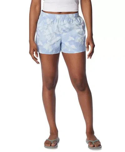 Columbia Sandy River Ii Shorts Women's Whisper Peonies Printed Mid-rise Fts584 In Blue