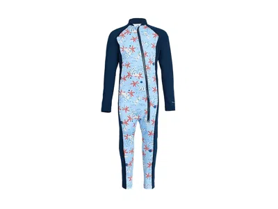 Columbia Sandy Shores Ii Sunsuit (toddler) Kid's Jumpsuit & Rompers One Piece Ripple Blue Sharktime/collegiat