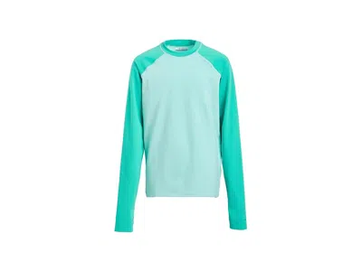 Columbia Sandy Shores Long Sleeve Sunguard (little Kid/big Kid) Kid's Clothing Spray/dolphin : Xl (18-20 Big  In Blue