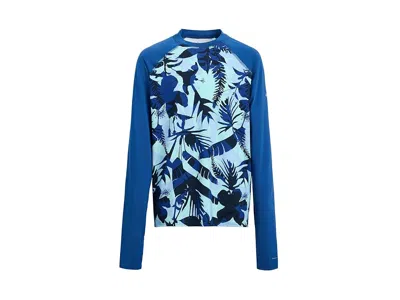 Columbia Sandy Shores Printed Long Sleeve Sunguard (little Kid/big Kid) Kid's Clothing Mountain Blue Botanifl