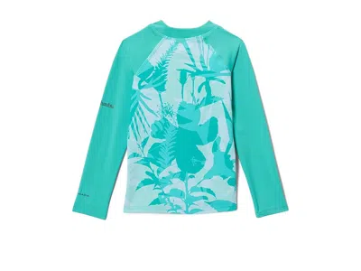 Columbia Sandy Shores Printed Long Sleeve Sunguard (toddler) Kid's Clothing Dolphin Botaniflage/dolphin : 2 T In Blue