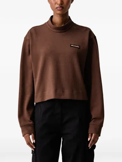 Columbia Sauvie Sky Logo-patch High-neck Sweater In Brown