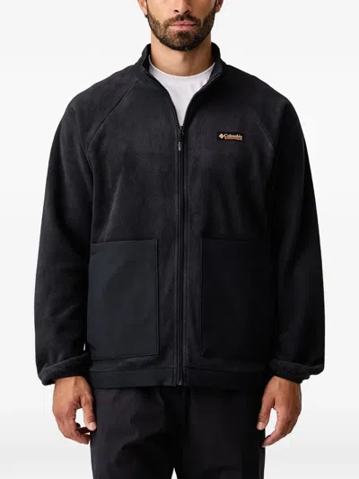 Columbia Sauvie Sky Logo-patch Zip-up Sweater In Black