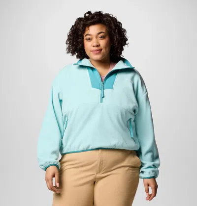Columbia Sequoia Grove Sweatshirt Womens Teal Fleece 1/2 Zip Everyday Jax1326 In Blue
