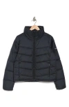 Columbia Shimmer Ridge Cropped Water Repellent Channel Quilted Puffer Jacket In Black