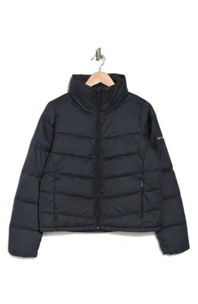 Columbia Shimmer Ridge Cropped Water Repellent Channel Quilted Puffer Jacket In Black