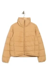 Columbia Shimmer Ridge Cropped Water Repellent Channel Quilted Puffer Jacket In Brown