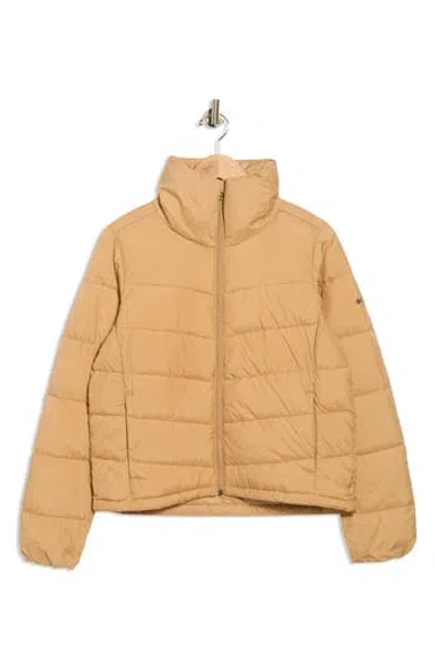Columbia Shimmer Ridge Cropped Water Repellent Channel Quilted Puffer Jacket In Brown