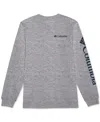 Columbia Shirt Men's Heather Gray Graphic Fundamentals Long Sleeve Fts878 In Gray