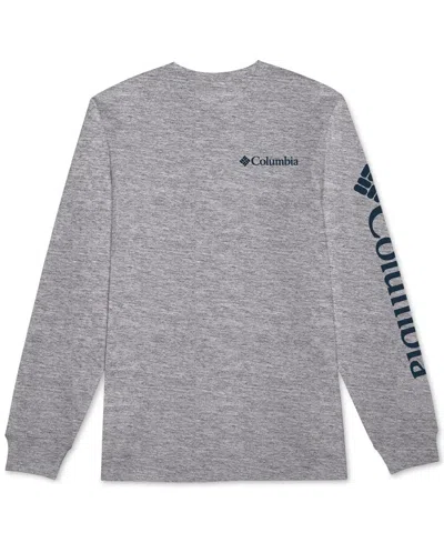 Columbia Shirt Men's Heather Gray Graphic Fundamentals Long Sleeve Fts878
