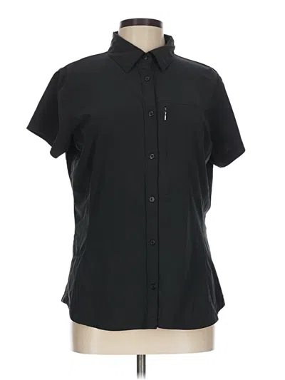 Pre-owned Columbia Short Sleeve Blouse In Black