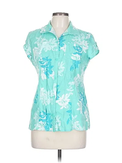 Pre-owned Columbia Short Sleeve Blouse In Blue