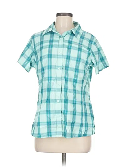 Pre-owned Columbia Short Sleeve Blouse In Blue
