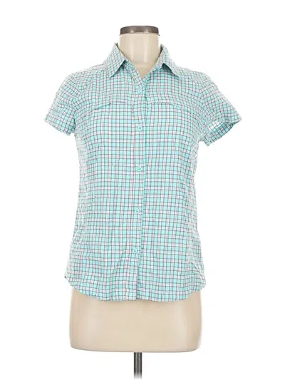 Pre-owned Columbia Short Sleeve Blouse In Blue