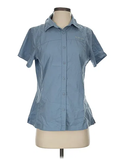 Pre-owned Columbia Short Sleeve Blouse In Blue