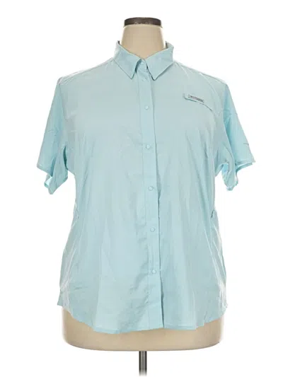 Pre-owned Columbia Short Sleeve Blouse In Blue