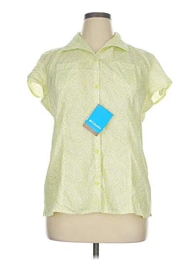 Pre-owned Columbia Short Sleeve Blouse In Green