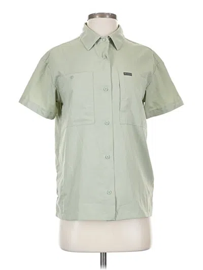 Pre-owned Columbia Short Sleeve Blouse In Green