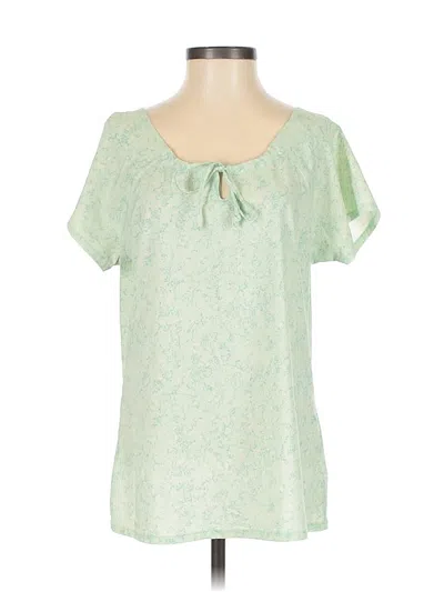 Pre-owned Columbia Short Sleeve Blouse In Green