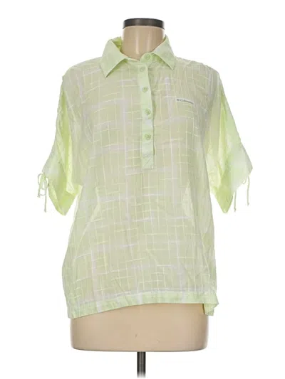 Pre-owned Columbia Short Sleeve Blouse In Green