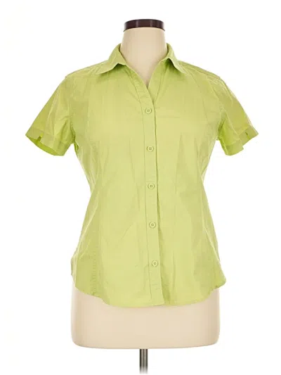 Pre-owned Columbia Short Sleeve Blouse In Green