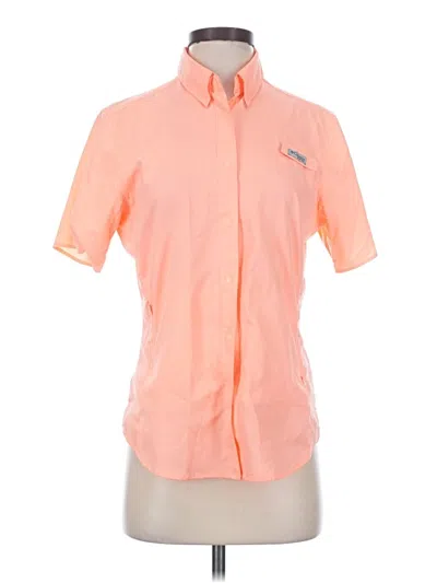 Pre-owned Columbia Short Sleeve Blouse In Orange