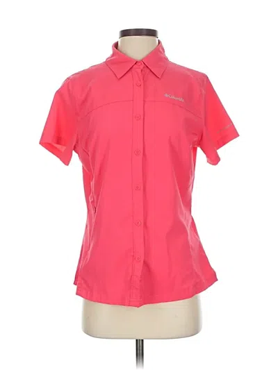Pre-owned Columbia Short Sleeve Blouse In Pink