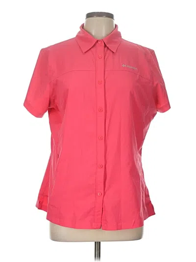 Pre-owned Columbia Short Sleeve Blouse In Pink