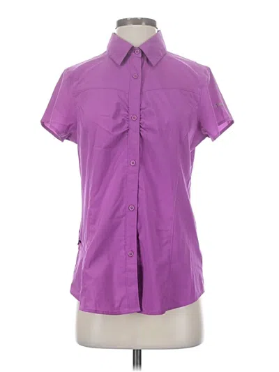 Pre-owned Columbia Short Sleeve Blouse In Purple
