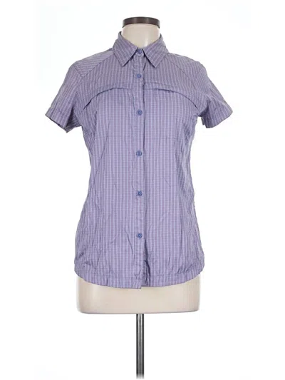 Pre-owned Columbia Short Sleeve Blouse In Purple