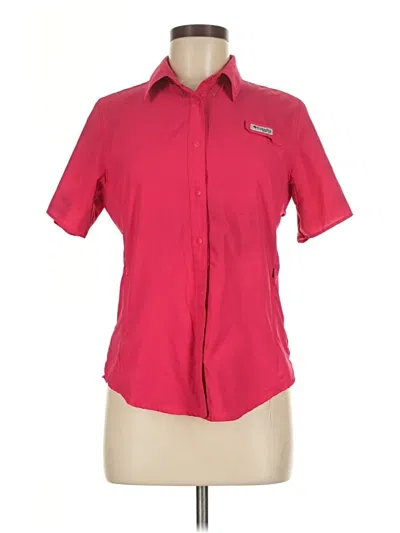 Pre-owned Columbia Short Sleeve Blouse In Red