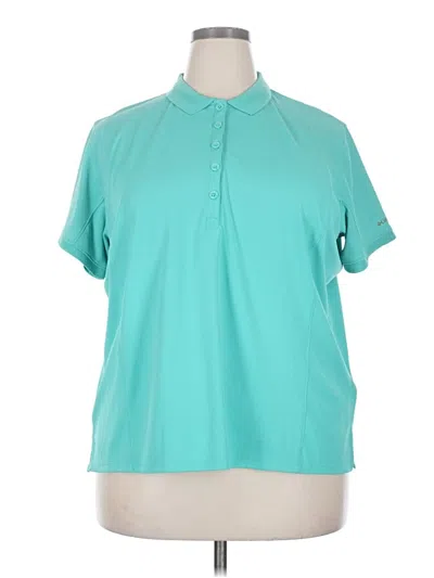 Pre-owned Columbia Short Sleeve Blouse In Teal