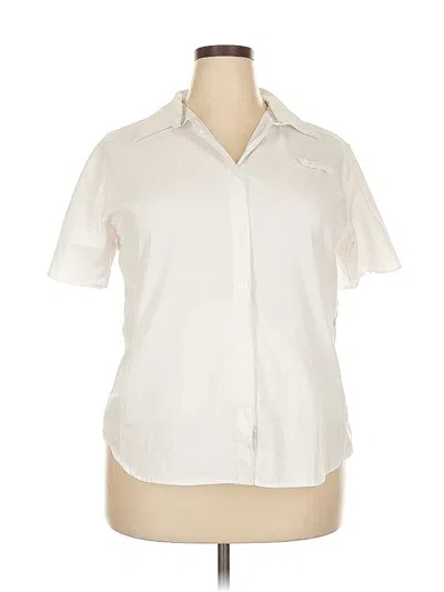 Pre-owned Columbia Short Sleeve Blouse In White