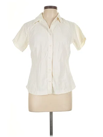 Pre-owned Columbia Short Sleeve Blouse In White