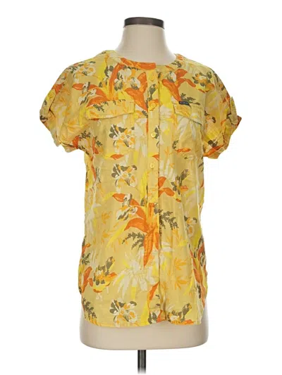Pre-owned Columbia Short Sleeve Blouse In Yellow