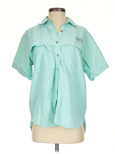 Pre-owned Columbia Short Sleeve Button Down Shirt In Blue