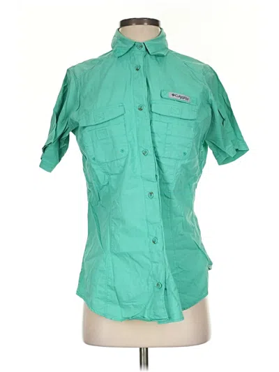 Pre-owned Columbia Short Sleeve Button Down Shirt In Blue