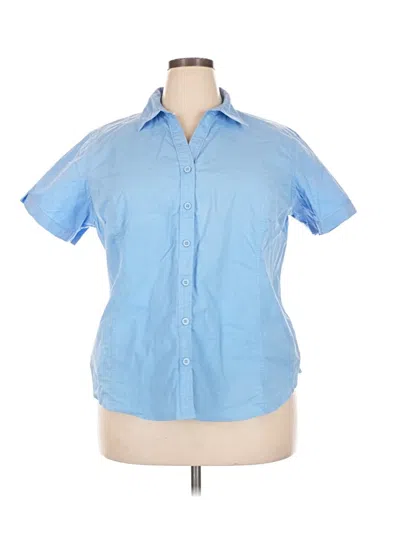 Pre-owned Columbia Short Sleeve Button Down Shirt In Blue