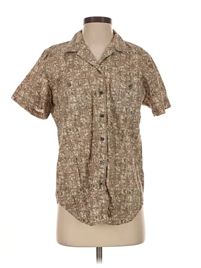 Pre-owned Columbia Short Sleeve Button Down Shirt In Brown