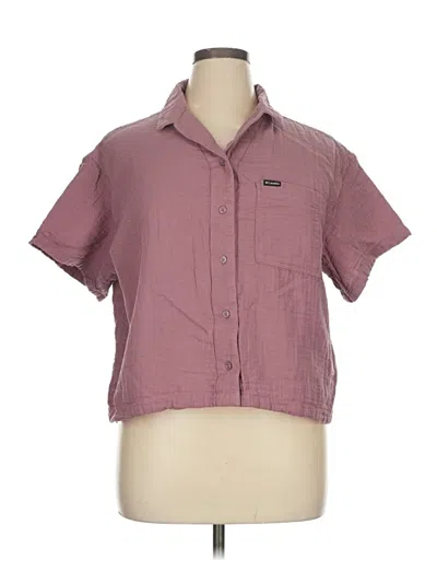 Pre-owned Columbia Short Sleeve Button Down Shirt In Burgundy
