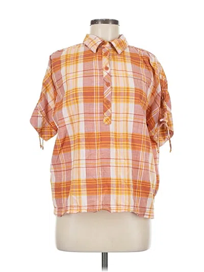Pre-owned Columbia Short Sleeve Button Down Shirt In Orange