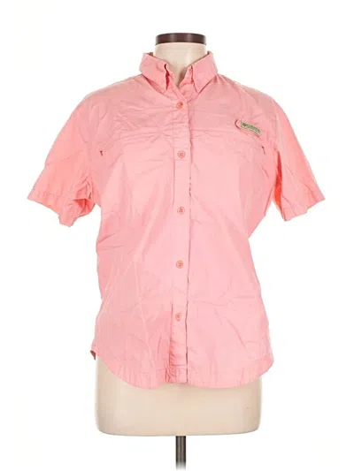 Pre-owned Columbia Short Sleeve Button Down Shirt In Pink