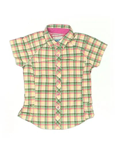Pre-owned Columbia Kids' Short Sleeve Button Down Shirt In Pink