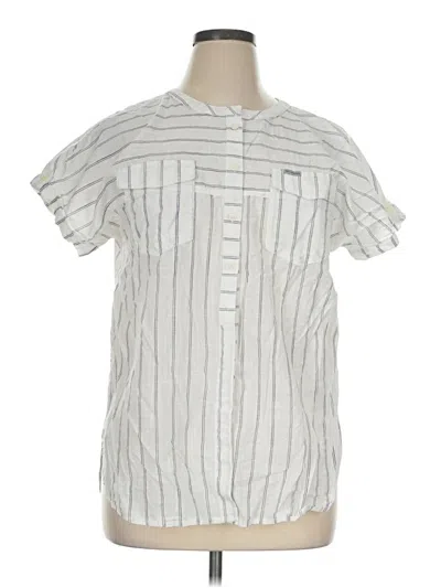 Pre-owned Columbia Short Sleeve Button Down Shirt In Silver