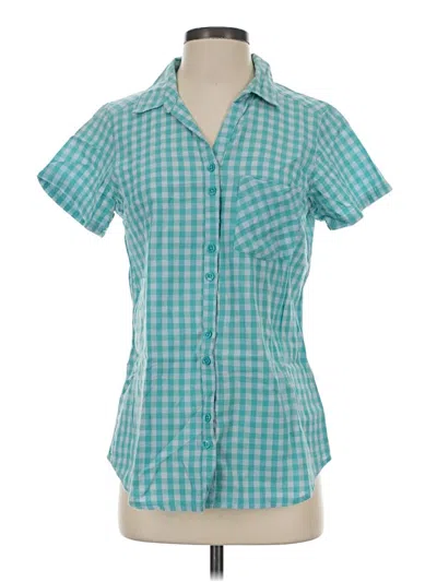 Pre-owned Columbia Short Sleeve Button Down Shirt In Teal