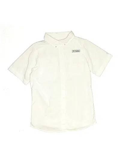 Pre-owned Columbia Kids' Short Sleeve Button Down Shirt In White