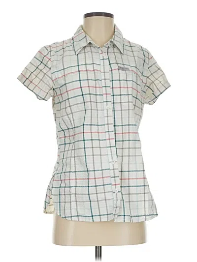 Pre-owned Columbia Short Sleeve Button Down Shirt In White