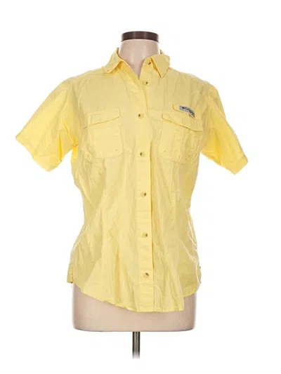 Pre-owned Columbia Short Sleeve Button Down Shirt In Yellow